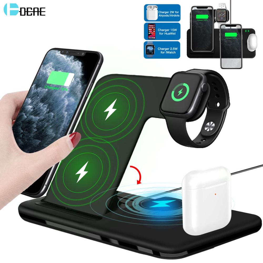 15W Qi Fast Wireless Charger 4 in 1 Stand For iPhone