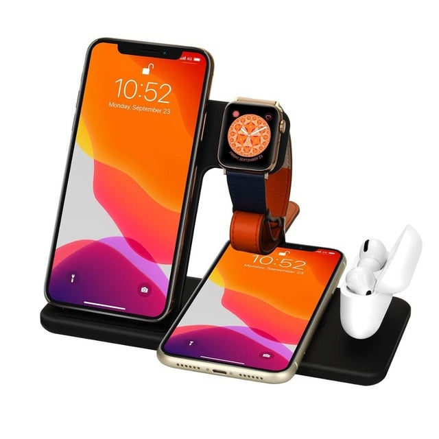 15W Qi Fast Wireless Charger 4 in 1 Stand For iPhone