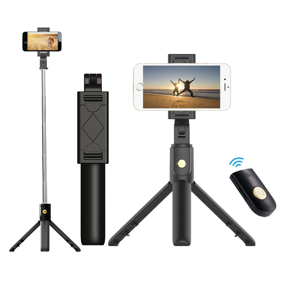 3 in 1 Wireless Bluetooth Phone Hold Mini Selfie Tripod with Remote Control