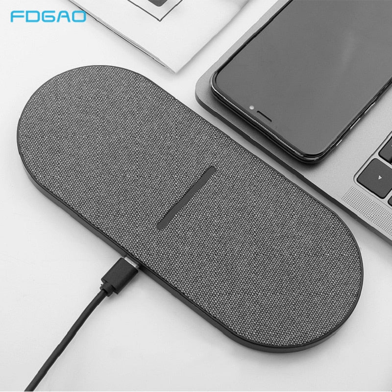 2 in 1 20W Dual Seat Qi Wireless Charger