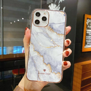 Glitter Gradient Marble Texture Phone Case For iPhone