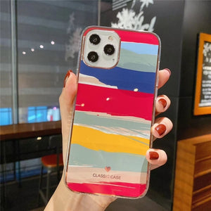 Glitter Gradient Marble Texture Phone Case For iPhone