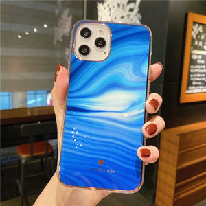 Glitter Gradient Marble Texture Phone Case For iPhone