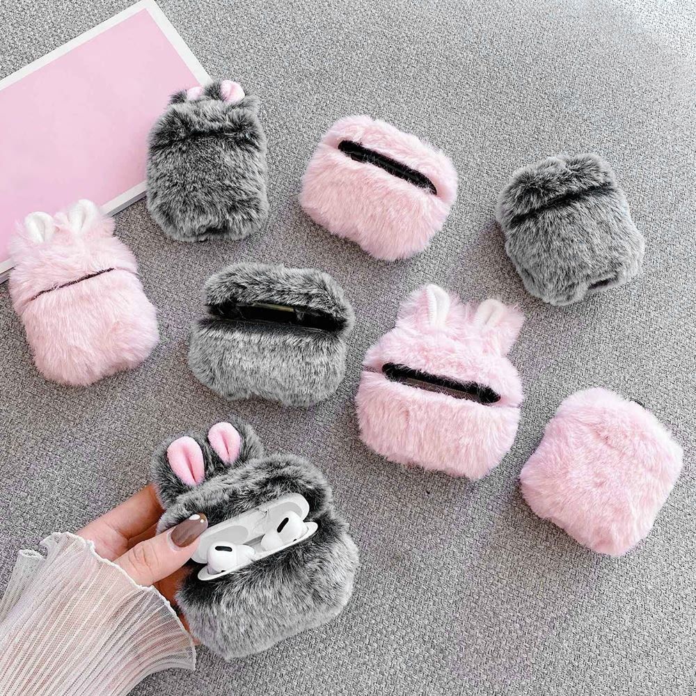 Soft Rabbit Ear Fur Case for Apple AirPods