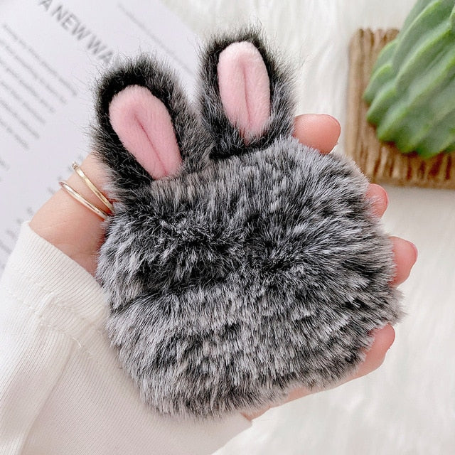 Soft Rabbit Ear Fur Case for Apple AirPods