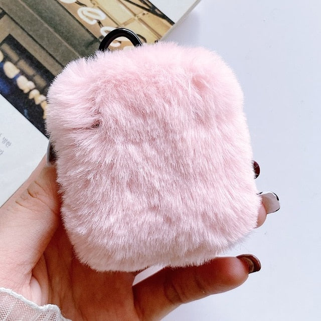 Soft Rabbit Ear Fur Case for Apple AirPods